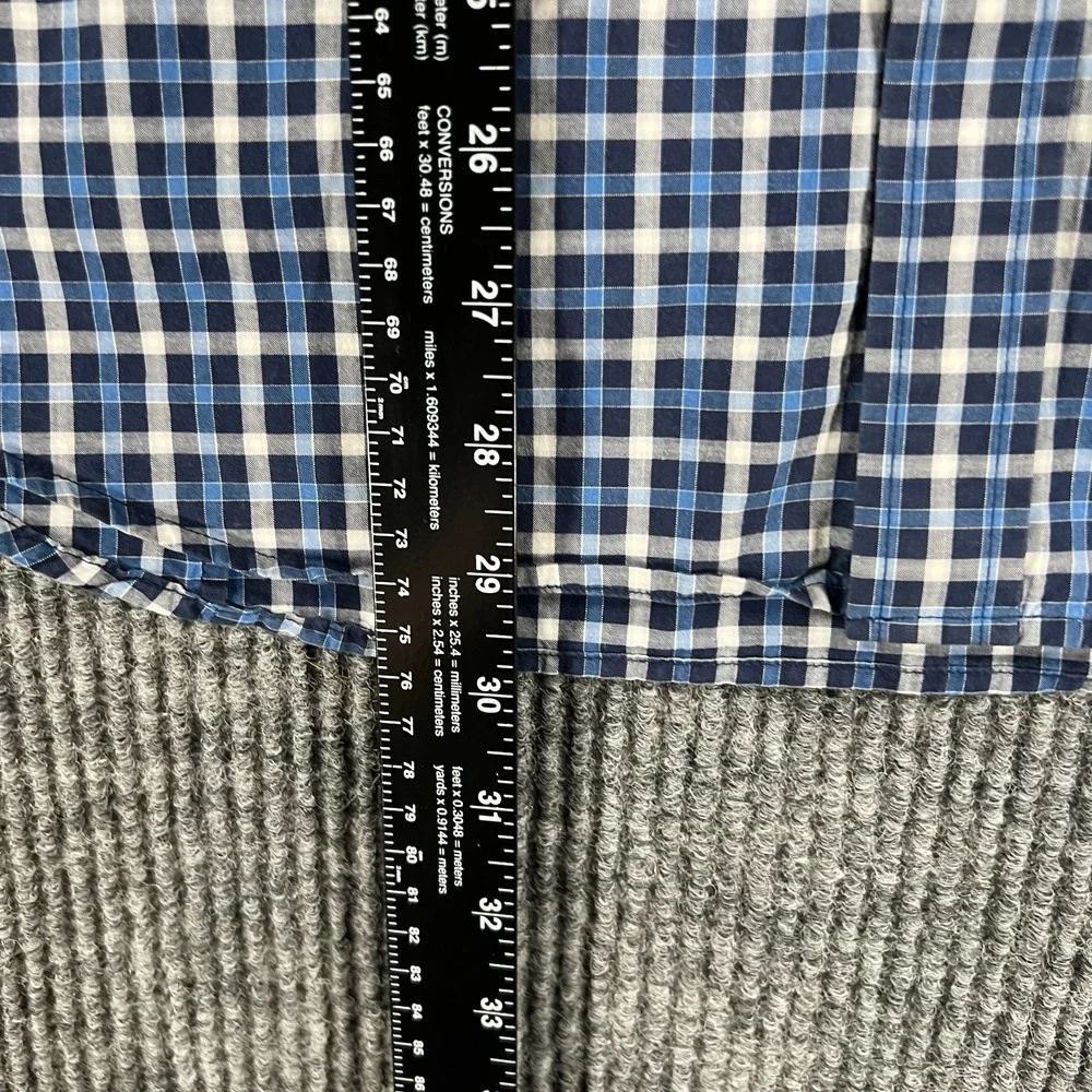 Banana Republic Shirt Mens Large Blue Plaid Long Sleeve Button Up Casual Work
